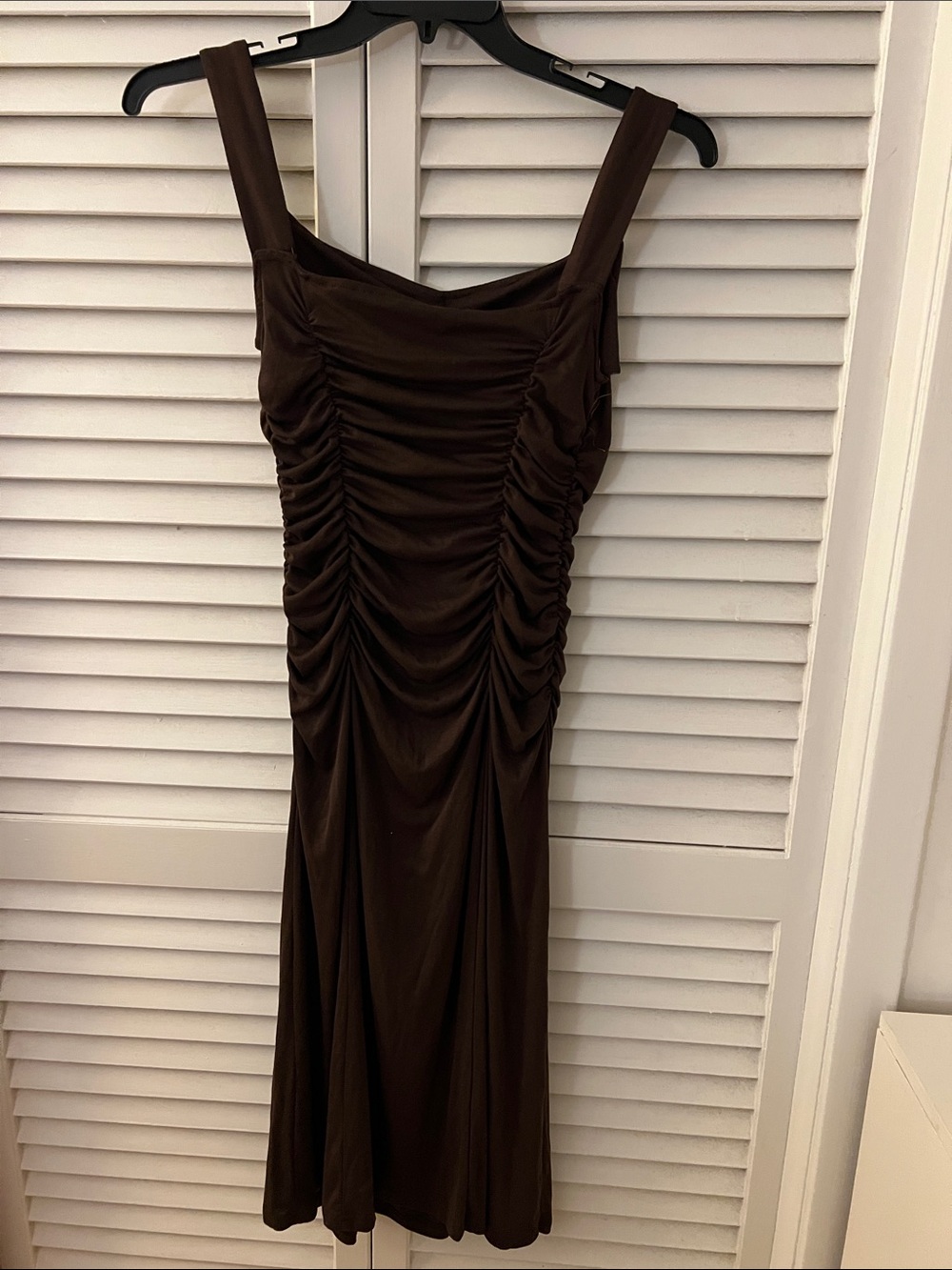 NEW Rihoas Body-con Ruched Coffee Knit Dress Medium - Picture 9 of 10